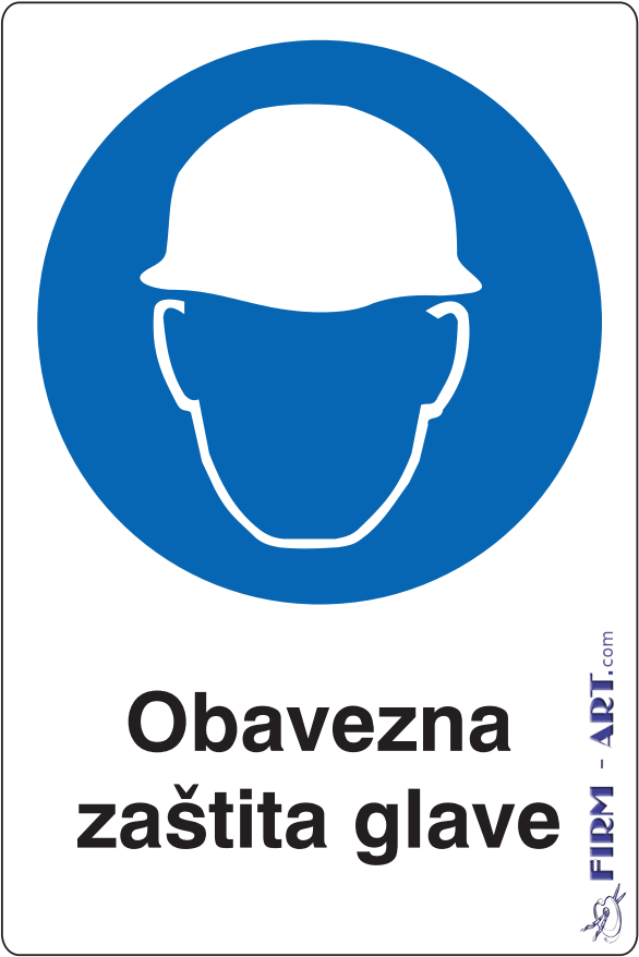 Znaci obaveze - Obavezna zaštita glave (Sito štampa firm-art.com) 